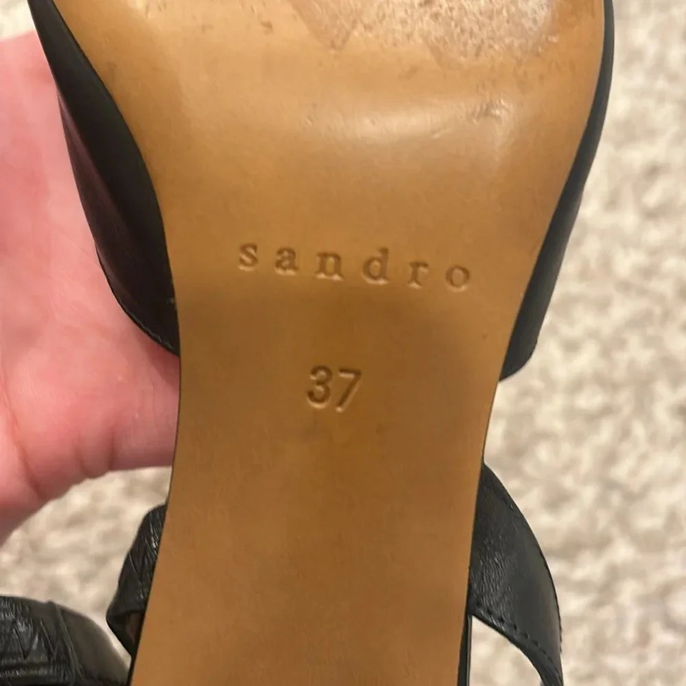 Sandro Linette Decorative Toe Leather Sandals - Picture 4 of 7